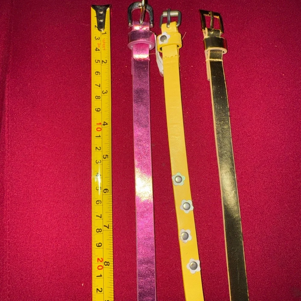 Stylish Kids Belt Set - Pink, Yellow, Gold